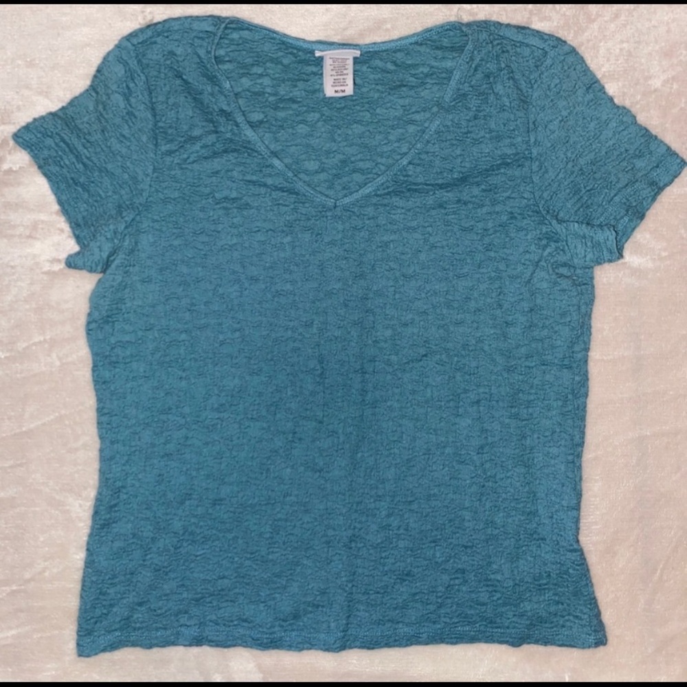 Jaclyn Smith Teal V Neck